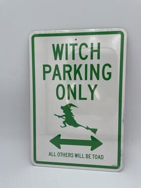 Street Wise Two Sided Signs Halloween "Witch Parking Only" "Broom Lane" New Fall